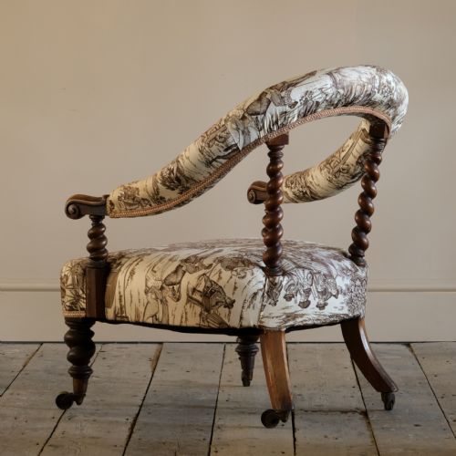 HINDLEY SONS WALNUT ARMCHAIR C1850 - ADDITIONAL PHOTO 5