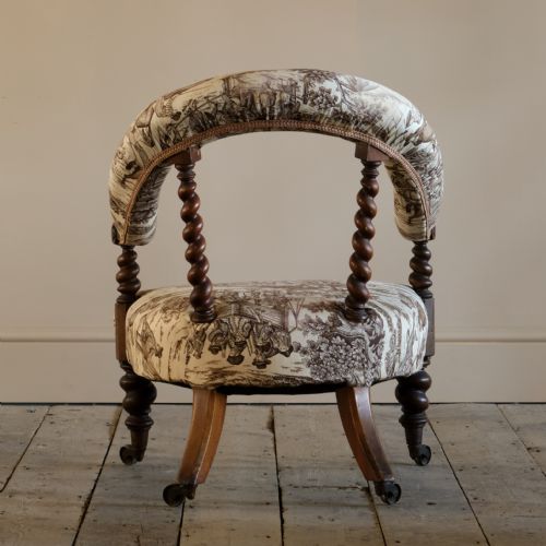 HINDLEY SONS WALNUT ARMCHAIR C1850 - ADDITIONAL PHOTO 6