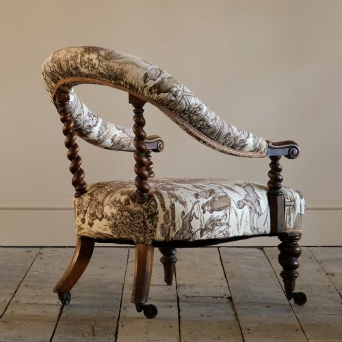 HINDLEY SONS WALNUT ARMCHAIR C1850 - ADDITIONAL PHOTO 7