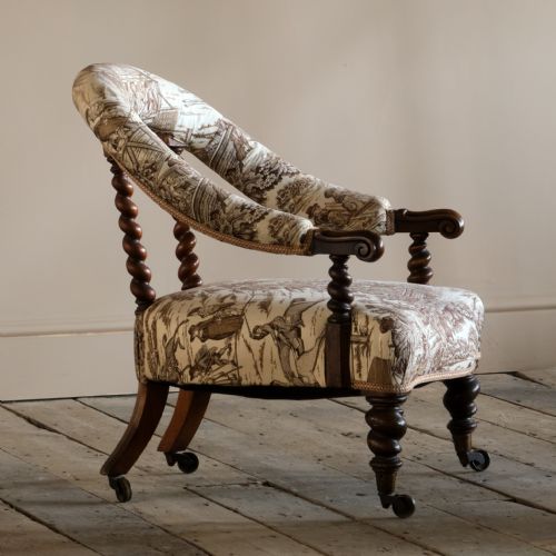 HINDLEY SONS WALNUT ARMCHAIR C1850 - ADDITIONAL PHOTO 8