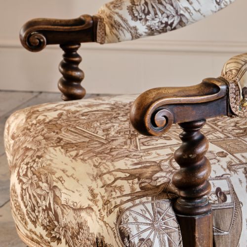 HINDLEY SONS WALNUT ARMCHAIR C1850 - ADDITIONAL PHOTO 13