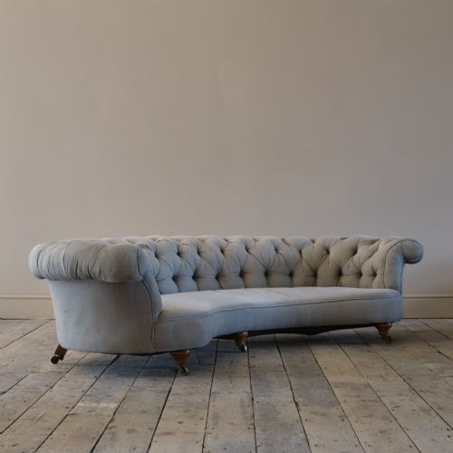 HOWARD SONS CRESCENT CHESTERFIELD SOFA C1850