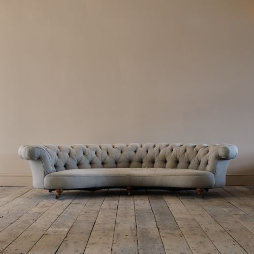 HOWARD SONS CRESCENT CHESTERFIELD SOFA C1850 - ADDITIONAL PHOTO 1
