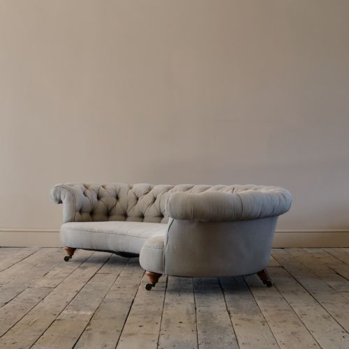 HOWARD SONS CRESCENT CHESTERFIELD SOFA C1850 - ADDITIONAL PHOTO 2
