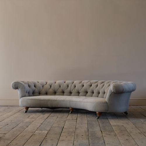 HOWARD SONS CRESCENT CHESTERFIELD SOFA C1850 - ADDITIONAL PHOTO 5