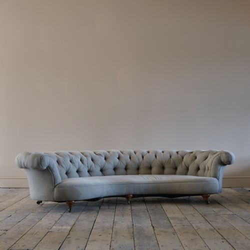 HOWARD SONS CRESCENT CHESTERFIELD SOFA C1850 - ADDITIONAL PHOTO 9