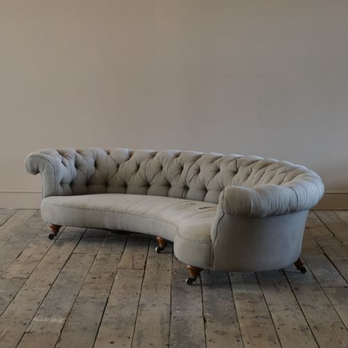 HOWARD SONS CRESCENT CHESTERFIELD SOFA C1850 - ADDITIONAL PHOTO 11