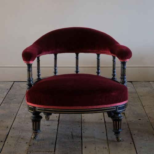 GILLOWS AESTHETIC MOVEMENT OPEN ARMCHAIR - ADDITIONAL PHOTO 1