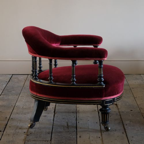 GILLOWS AESTHETIC MOVEMENT OPEN ARMCHAIR - ADDITIONAL PHOTO 2