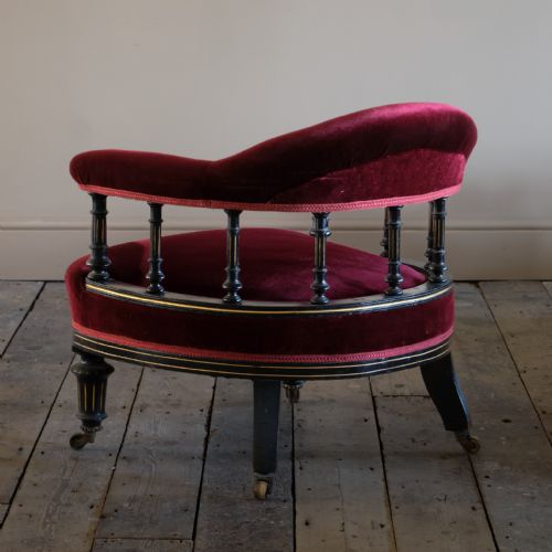 GILLOWS AESTHETIC MOVEMENT OPEN ARMCHAIR - ADDITIONAL PHOTO 4
