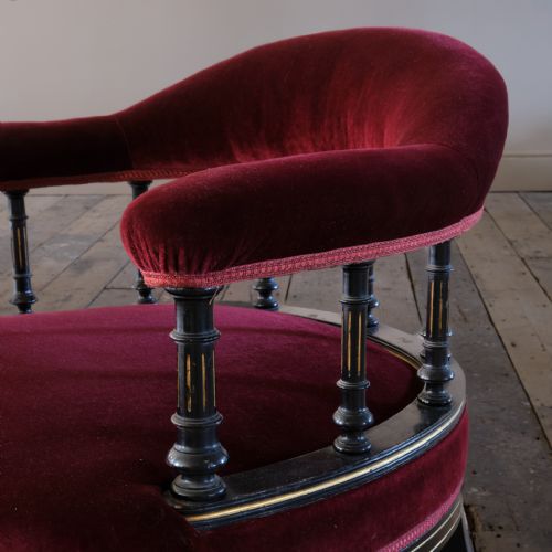 GILLOWS AESTHETIC MOVEMENT OPEN ARMCHAIR - ADDITIONAL PHOTO 6
