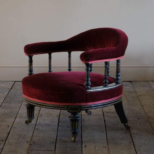 GILLOWS AESTHETIC MOVEMENT OPEN ARMCHAIR - ADDITIONAL PHOTO 7