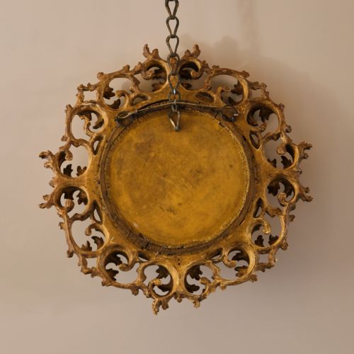 SMALL 19TH CENTURY GILTWOOD CONVEX MIRROR - ADDITIONAL PHOTO 1