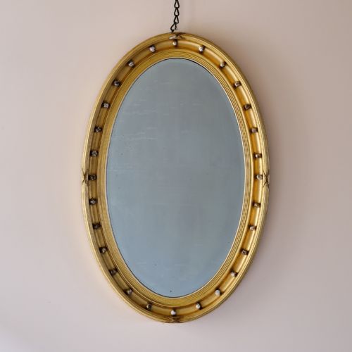 EARLY 20TH CENTURY GILT GESSO OVAL MIRROR