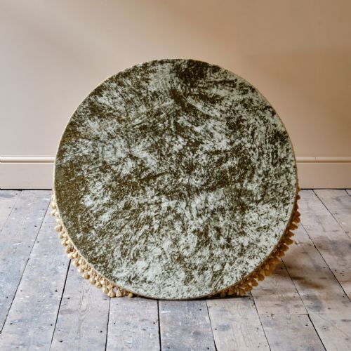 19TH CENTURY SIMULATED BAMBOO GYPSY SIDE TABLE IN ANTIQUE VELVET - ADDITIONAL PHOTO 4