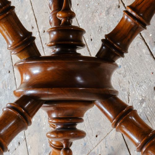 19TH CENTURY SIMULATED BAMBOO GYPSY SIDE TABLE IN ANTIQUE VELVET - ADDITIONAL PHOTO 5