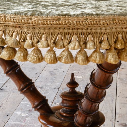 19TH CENTURY SIMULATED BAMBOO GYPSY SIDE TABLE IN ANTIQUE VELVET - ADDITIONAL PHOTO 6