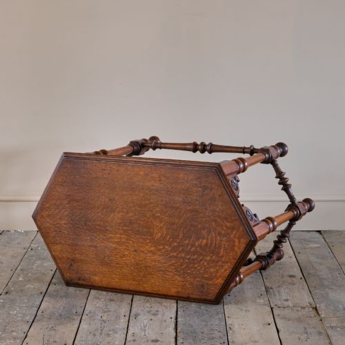 19TH CENTURY GOTHIC OAK SIDE TABLE - ADDITIONAL PHOTO 2