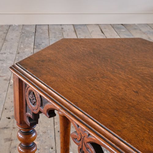 19TH CENTURY GOTHIC OAK SIDE TABLE - ADDITIONAL PHOTO 10