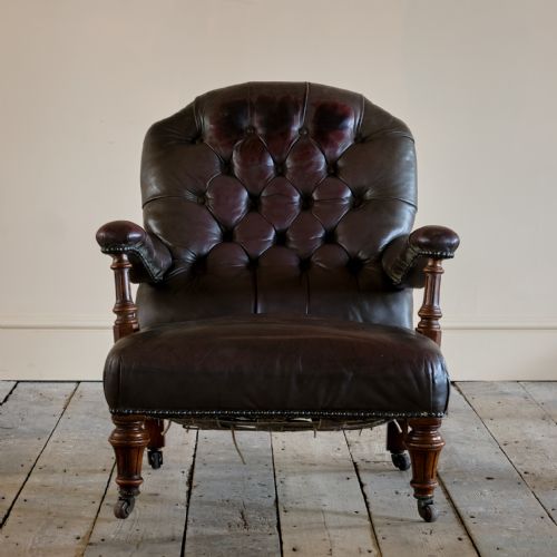 19TH CENTURY HOWARD STYLE OPEN ARMCHAIR - ADDITIONAL PHOTO 1