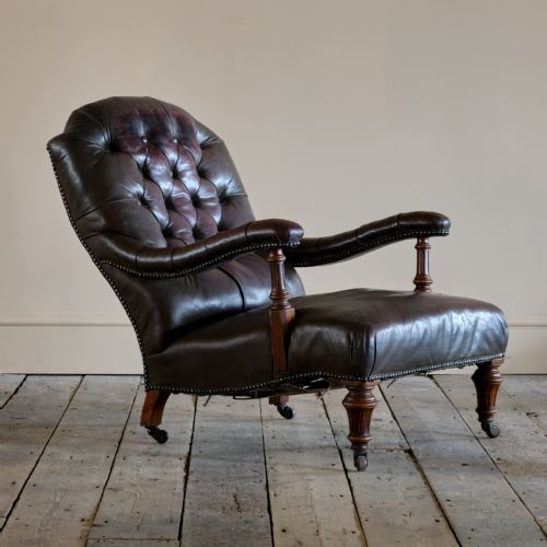 19TH CENTURY HOWARD STYLE OPEN ARMCHAIR - ADDITIONAL PHOTO 2