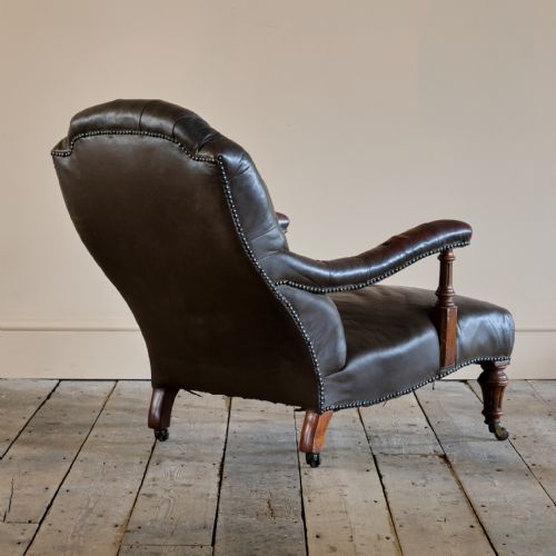 19TH CENTURY HOWARD STYLE OPEN ARMCHAIR - ADDITIONAL PHOTO 3