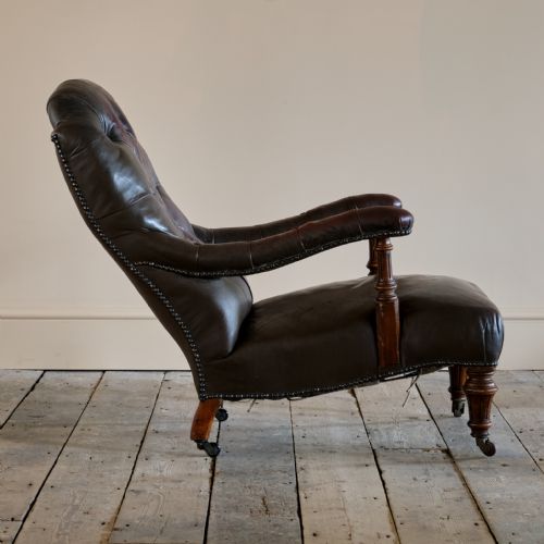 19TH CENTURY HOWARD STYLE OPEN ARMCHAIR - ADDITIONAL PHOTO 4