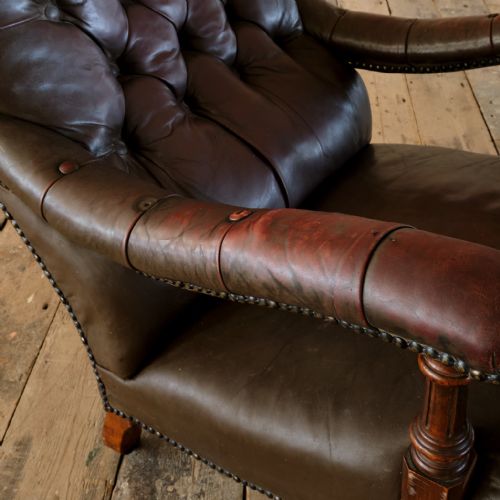 19TH CENTURY HOWARD STYLE OPEN ARMCHAIR - ADDITIONAL PHOTO 12