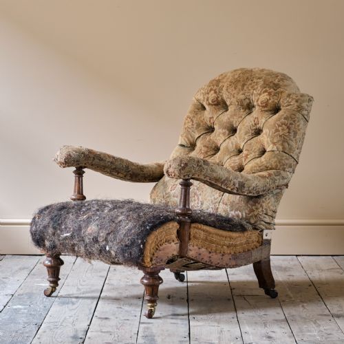 19TH CENTURY OPEN ARMCHAIR