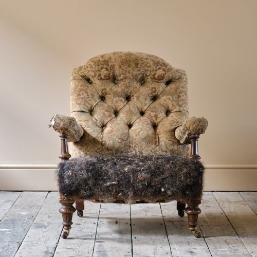 19TH CENTURY OPEN ARMCHAIR - ADDITIONAL PHOTO 1