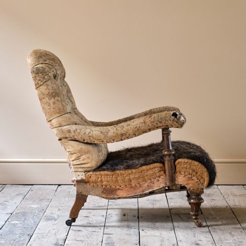 19TH CENTURY OPEN ARMCHAIR - ADDITIONAL PHOTO 2