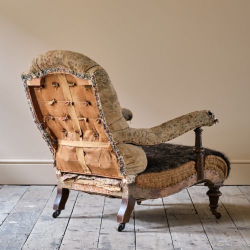 19TH CENTURY OPEN ARMCHAIR - ADDITIONAL PHOTO 3