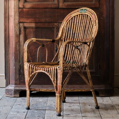 CANE AND RATTAN ARMCHAIR - ADDITIONAL PHOTO 1