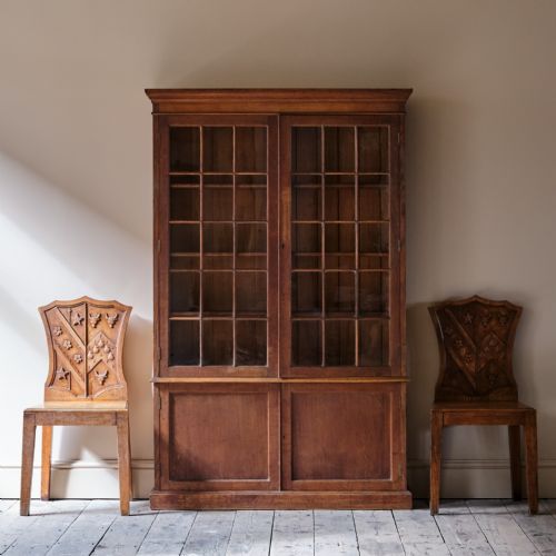 COTSWOLD SCHOOL GLAZED OAK BOOKCASE - ADDITIONAL PHOTO 4