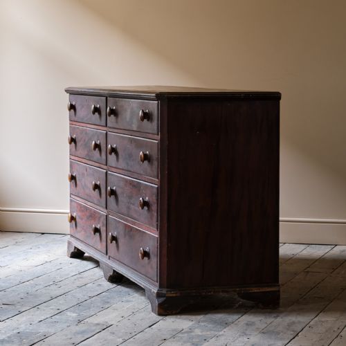 HUGE SIMULATED ROSEWOOD PINE BANK OF DRAWERS - ADDITIONAL PHOTO 7