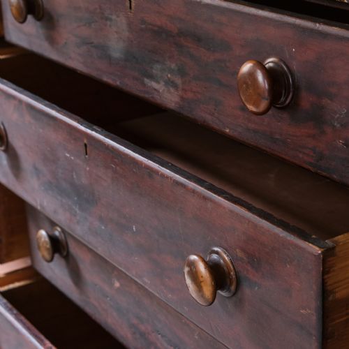 HUGE SIMULATED ROSEWOOD PINE BANK OF DRAWERS - ADDITIONAL PHOTO 9