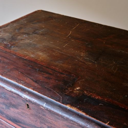 HUGE SIMULATED ROSEWOOD PINE BANK OF DRAWERS - ADDITIONAL PHOTO 14
