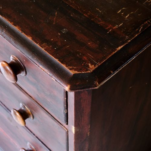 HUGE SIMULATED ROSEWOOD PINE BANK OF DRAWERS - ADDITIONAL PHOTO 15