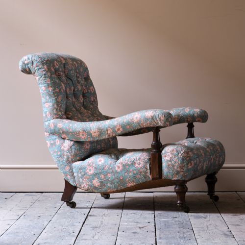 19TH CENTURY HOLLAND SONS OPEN ARMCHAIR - ADDITIONAL PHOTO 4