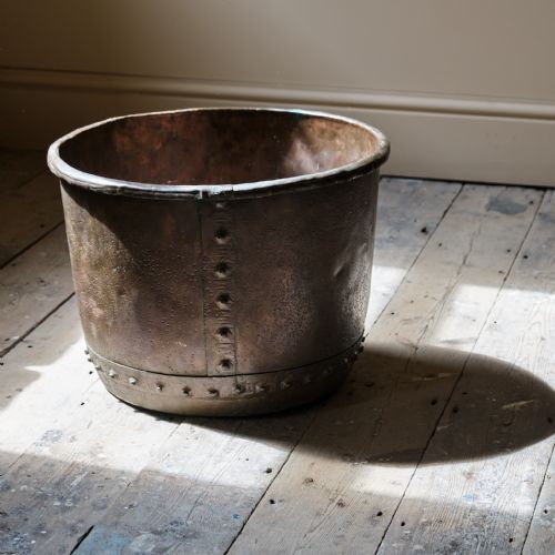 A 19TH CENTURY RIVETTED COPPER LOG BIN - ADDITIONAL PHOTO 2