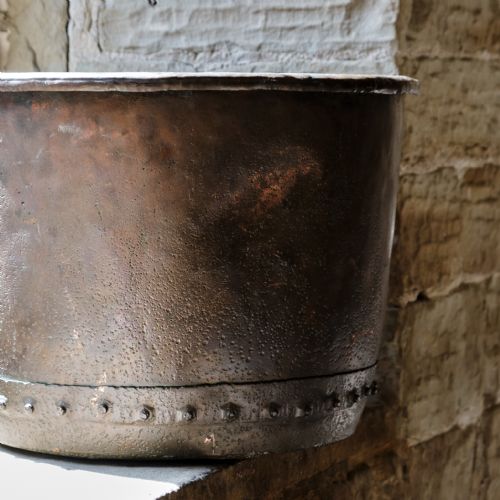 A 19TH CENTURY RIVETTED COPPER LOG BIN - ADDITIONAL PHOTO 5