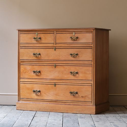 19TH CENTURY AESTHETIC MOVEMENT ASH CHEST OF DRAWERS - ADDITIONAL PHOTO 1