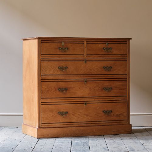 19TH CENTURY AESTHETIC MOVEMENT ASH CHEST OF DRAWERS - ADDITIONAL PHOTO 6