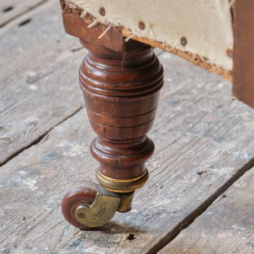 ANTIQUE HAMPTON SONS OPEN ARMCHAIR - ADDITIONAL PHOTO 4