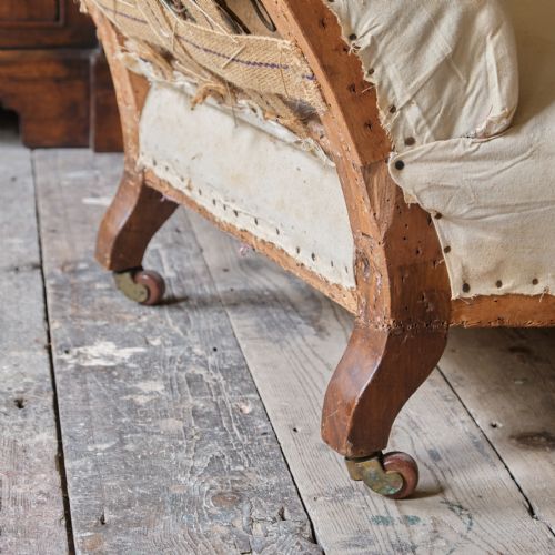 ANTIQUE HAMPTON SONS OPEN ARMCHAIR - ADDITIONAL PHOTO 7
