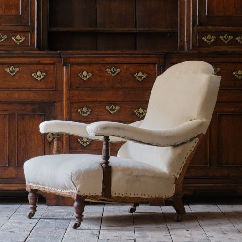ANTIQUE HAMPTON SONS OPEN ARMCHAIR - ADDITIONAL PHOTO 8