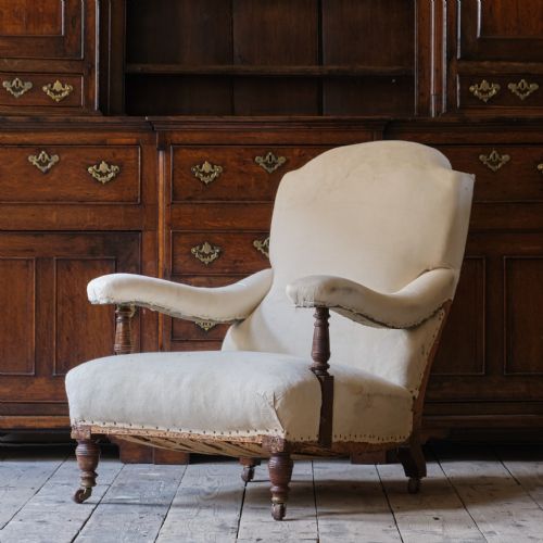ANTIQUE HAMPTON SONS OPEN ARMCHAIR - ADDITIONAL PHOTO 9