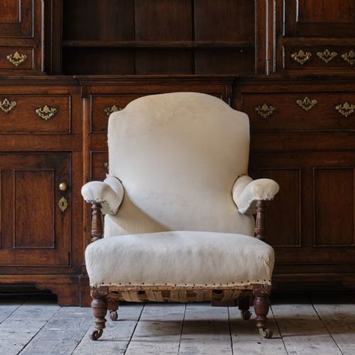 ANTIQUE HAMPTON SONS OPEN ARMCHAIR - ADDITIONAL PHOTO 10