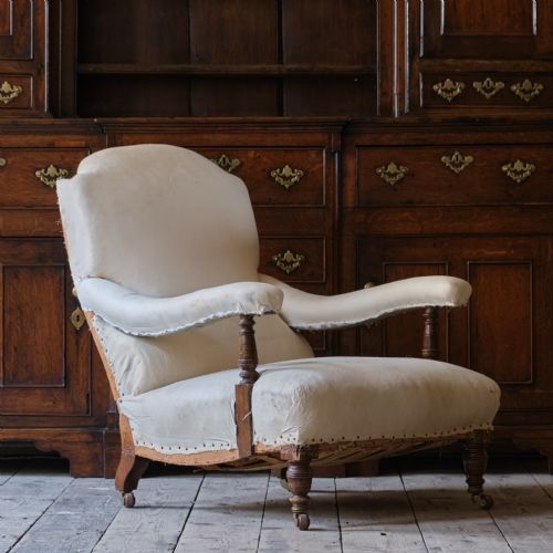 ANTIQUE HAMPTON SONS OPEN ARMCHAIR - ADDITIONAL PHOTO 11