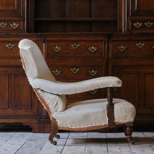 ANTIQUE HAMPTON SONS OPEN ARMCHAIR - ADDITIONAL PHOTO 12
